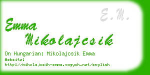 emma mikolajcsik business card